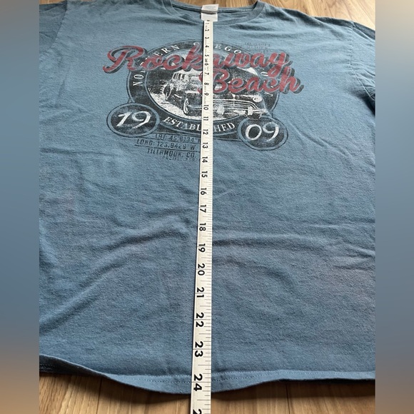Rockaway Beach Blueish Gray T-shirt DELTA PRO WEIGHT Size XL - Picture 6 of 6